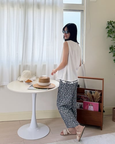 棉麻流蘇無袖背心4