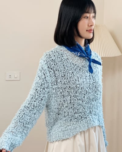 QQ毛圓領毛衣-藍3