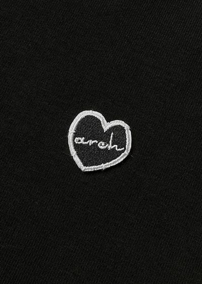 witharch刺繡彈力棉Tee-黑5