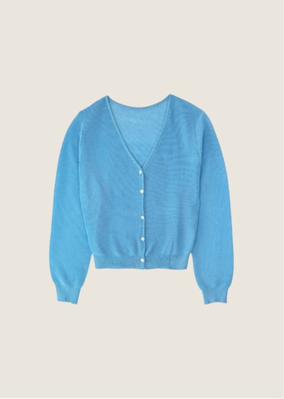 細膩柔滑開襟衫-藍1