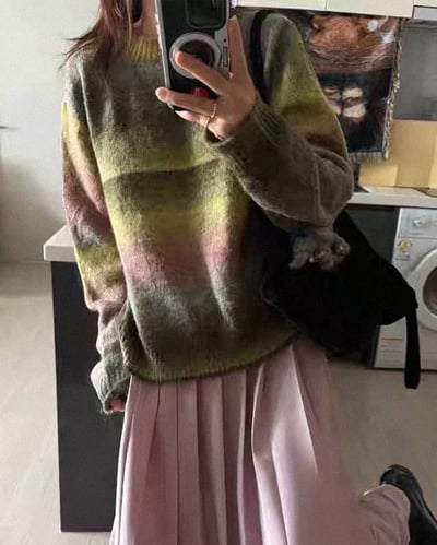 復古色調暈染毛衣6