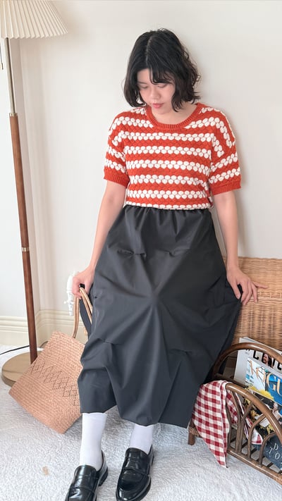 witharch時髦抓褶花苞裙5