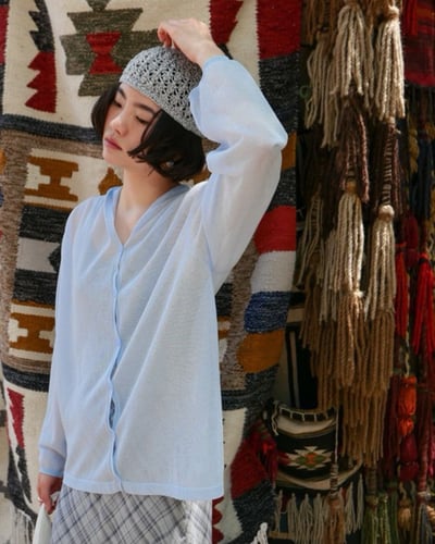 細緻連帽防曬衣-藍4