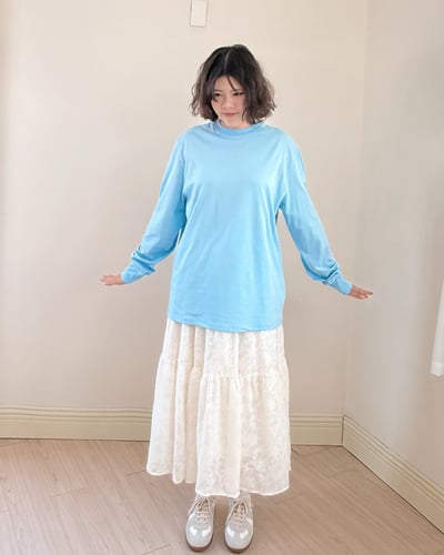 棉質愛心鏤空長tee5