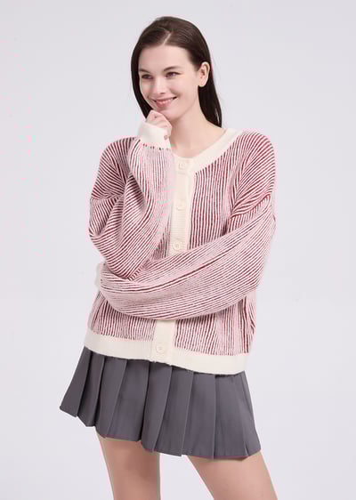 witharch圍巾雙色上衣-紅4