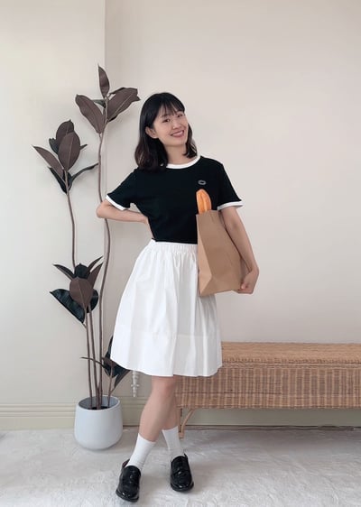 witharch撞色邊基礎Tee2