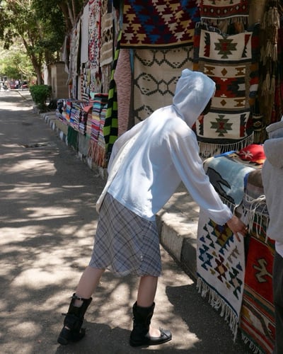 細緻連帽防曬衣-藍3