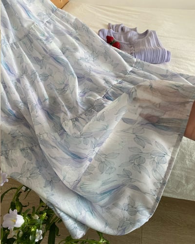 藍花吊帶洋裝-藍5