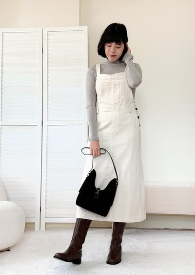 麂皮設計感牛角包(真皮)2