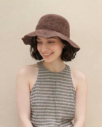 自由造型編織帽-咖1