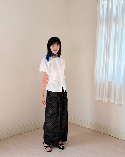 氣質苞袖顯瘦釦衫-杏4