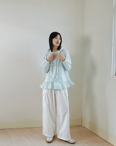 清透連帽傘擺防曬衫-綠3