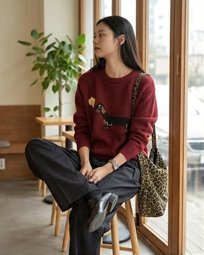 臘腸狗狗毛衣-紅5