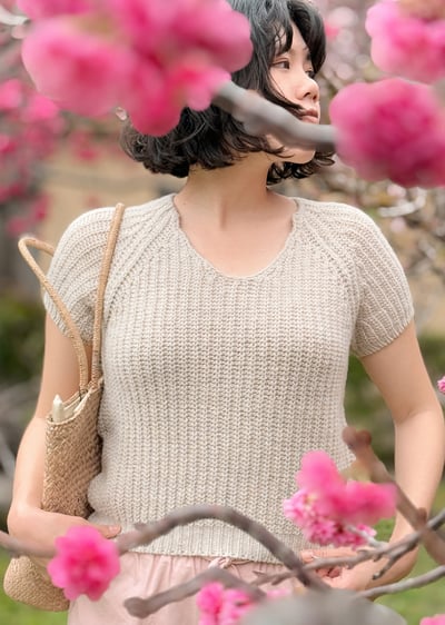 羊毛V領粗織上衣4