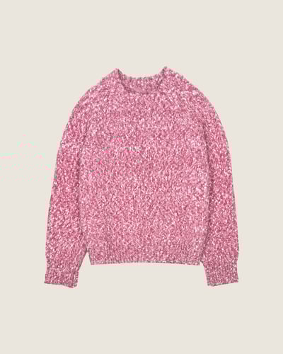 紋理色彩拉格蘭毛衣-莓粉1