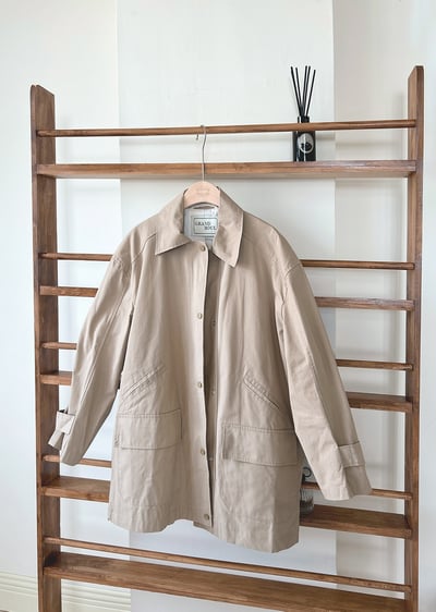 復古中長版風衣1