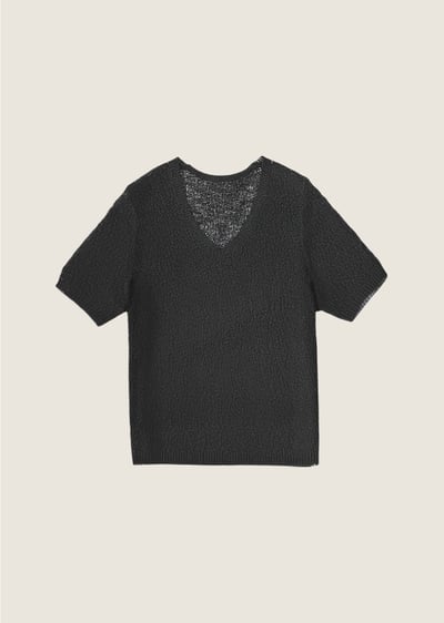 涼感V領針織上衣1