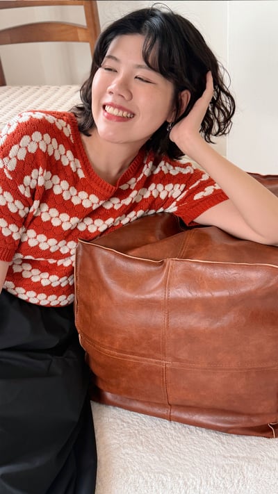 witharch復古雙色針織衫-紅6