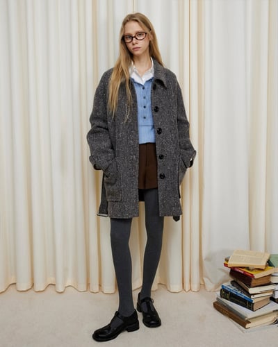 高質感羅紋褲襪-灰2