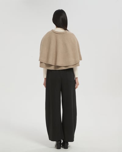 毛呢鬆緊彎刀褲-深灰3