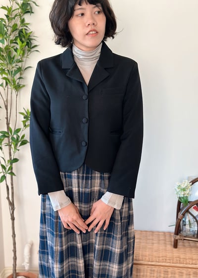 毛呢短版西裝外套6