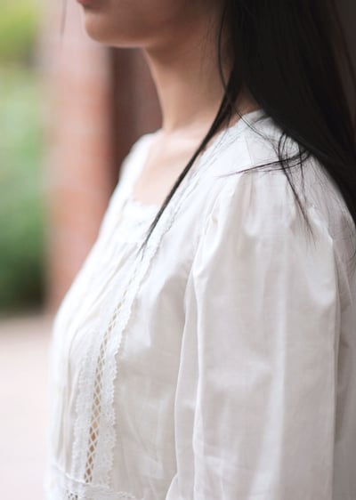 韓國純棉蕾絲上衣4