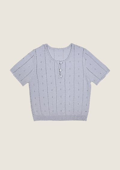 法式紋理針織衫-紫1