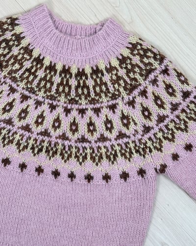 費爾島緹花毛衣-粉7