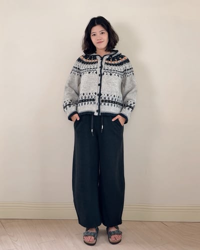 費爾島細緻連帽外套-灰4