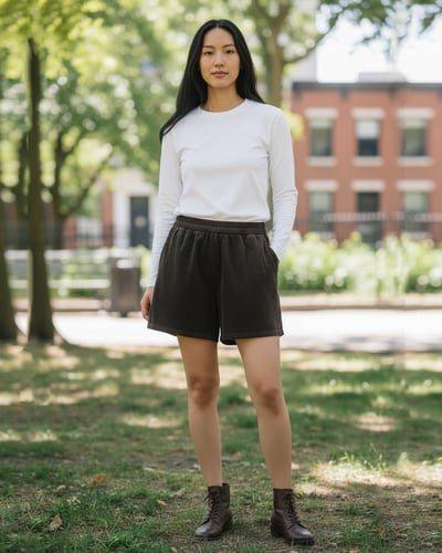 燈心絨萬能短褲-咖2