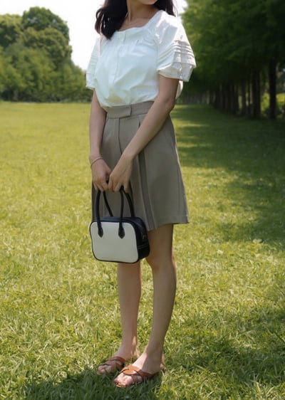 帆布與皮革復古手提包(真皮)3