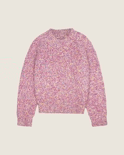 彩點輕絨毛衣-粉10