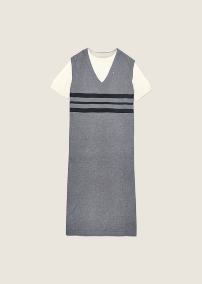 疊穿修身針織洋裝1