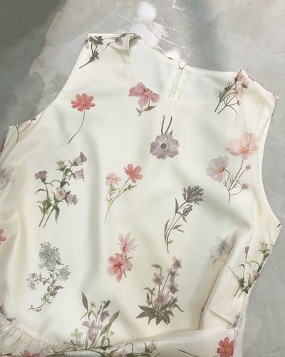 水染花朵綁帶洋裝-杏8