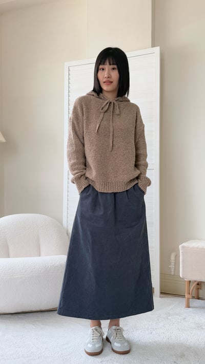 圈圈連帽針織上衣2