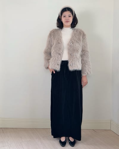 絲絨抽繩萬能褲-黑2