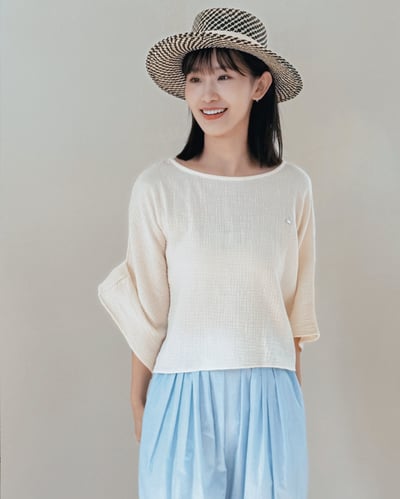 witharch-棉紗連袖上衣-杏1