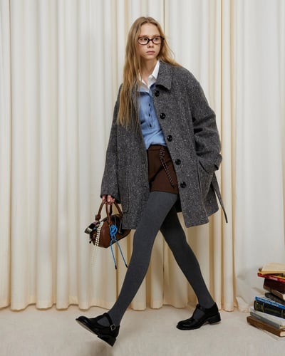 高質感羅紋褲襪-灰3