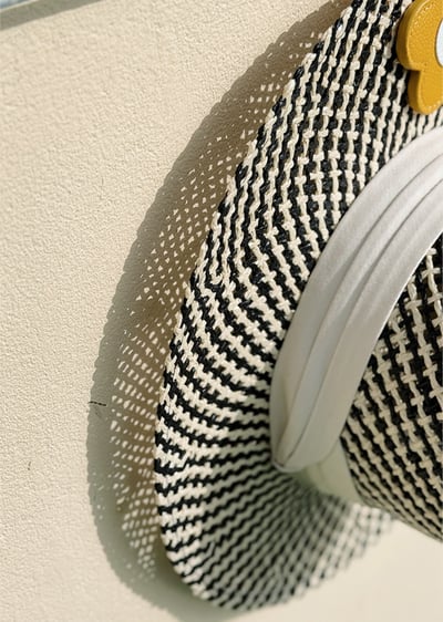 法式黑白極簡草帽8