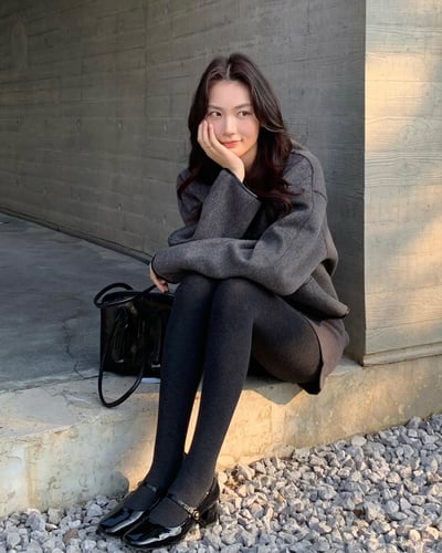 高質感羅紋褲襪-黑3