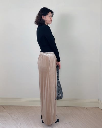 絲絨抽繩萬能褲-卡其5
