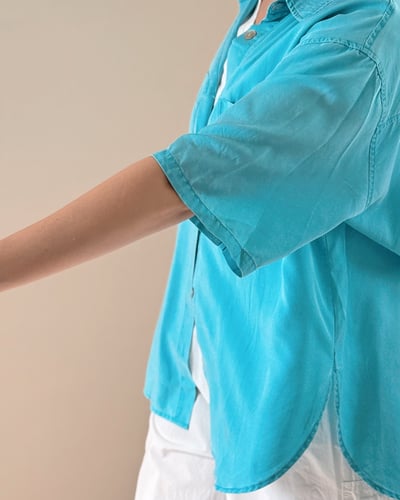 清爽藍色短袖襯衫6