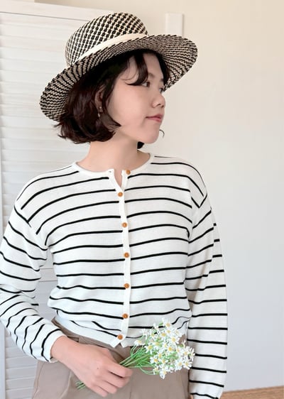 法式黑白極簡草帽6