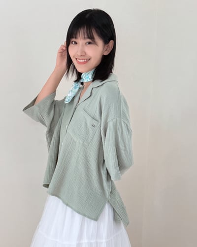 witharch-法式古巴襯衫-綠3