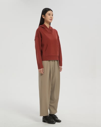 witharch軟料西裝褲-卡其3