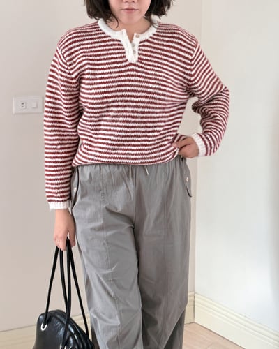 口袋細節鬆緊工裝褲-灰5