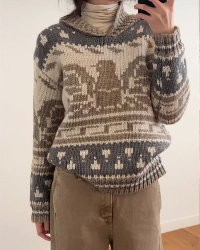 北歐蝴蝶緹花毛衣1