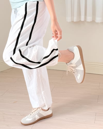 薄荷色薄款休閒長褲-杏5