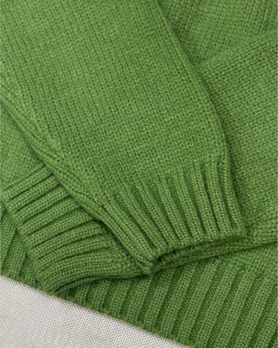 POLO領拉格蘭毛衣-綠4