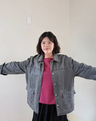 帥氣刷色牛仔夾克-灰4